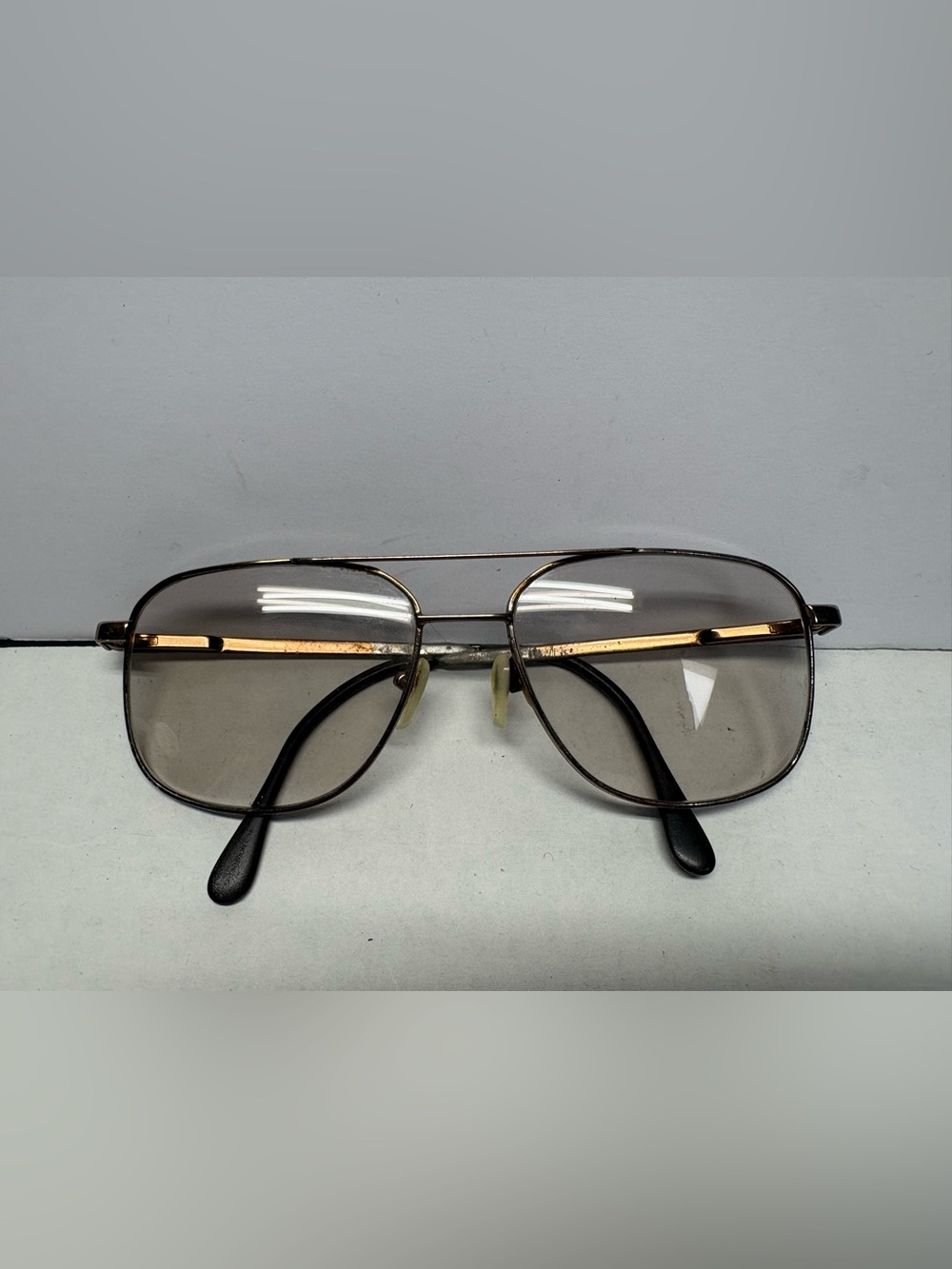 Vintage Harley Davidson Eyeglass Frame Metal Yellow Gold Amber 70’s Style